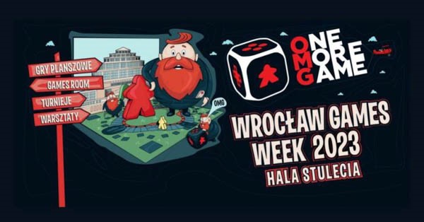 Baner konwentu One More Game - Wrocławski Festiwal Gier 2023