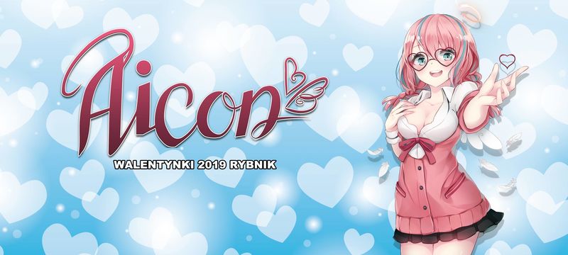 Logo Rybnickiego konwentu mangi i anime w walentynki - Aicon