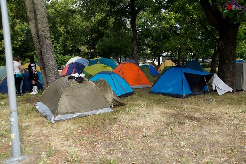 Pole namiotowe dla uczestników konwentu Animatsuri