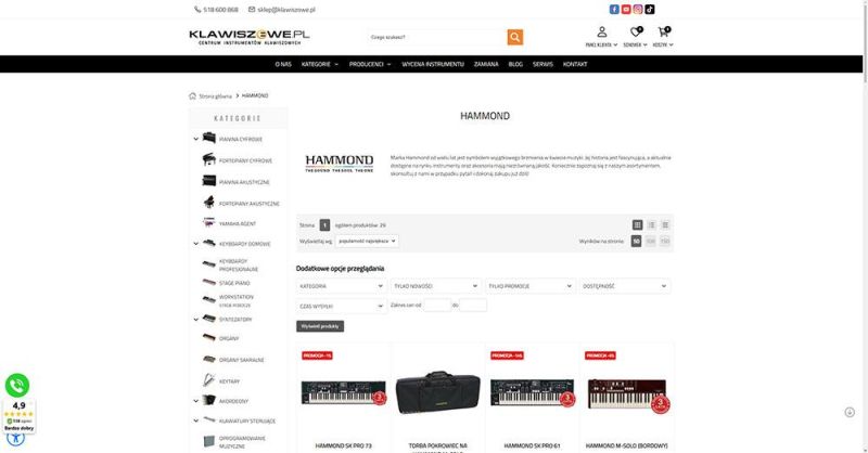 Hammond - Sklep muzyczny klawiszowe.pl